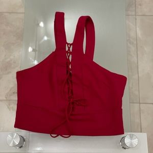Red stretchy crop top
